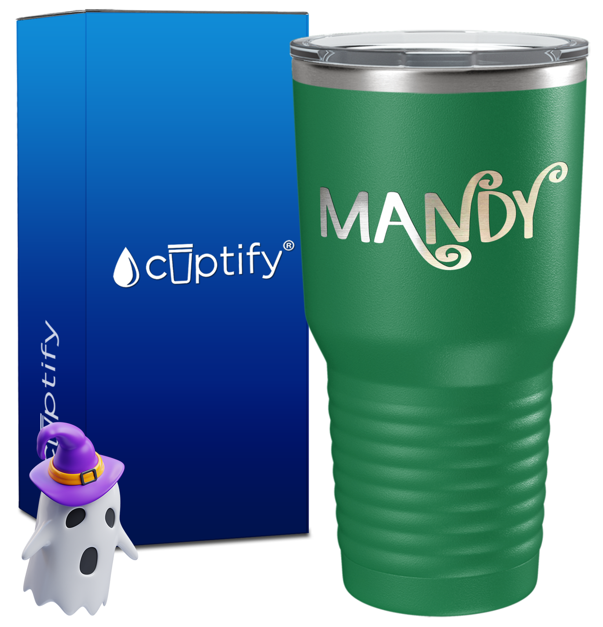 Personalized Curly Spooky Halloween Font on 30oz Tumbler