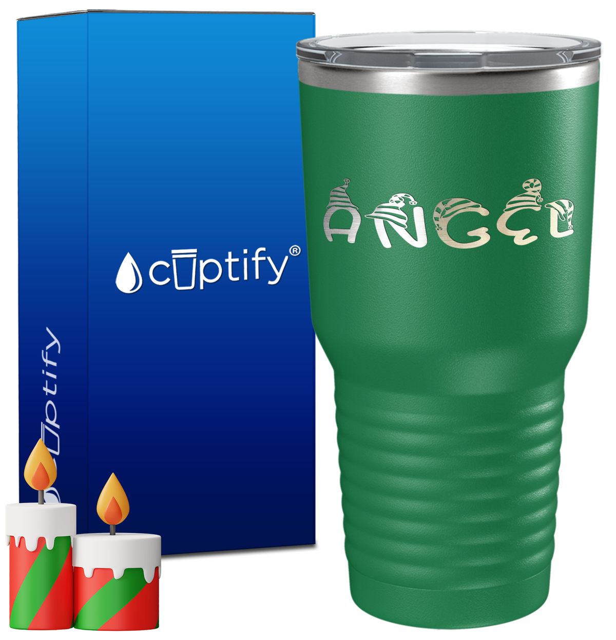 Personalized Elfen Christmas Font on 30oz Tumbler
