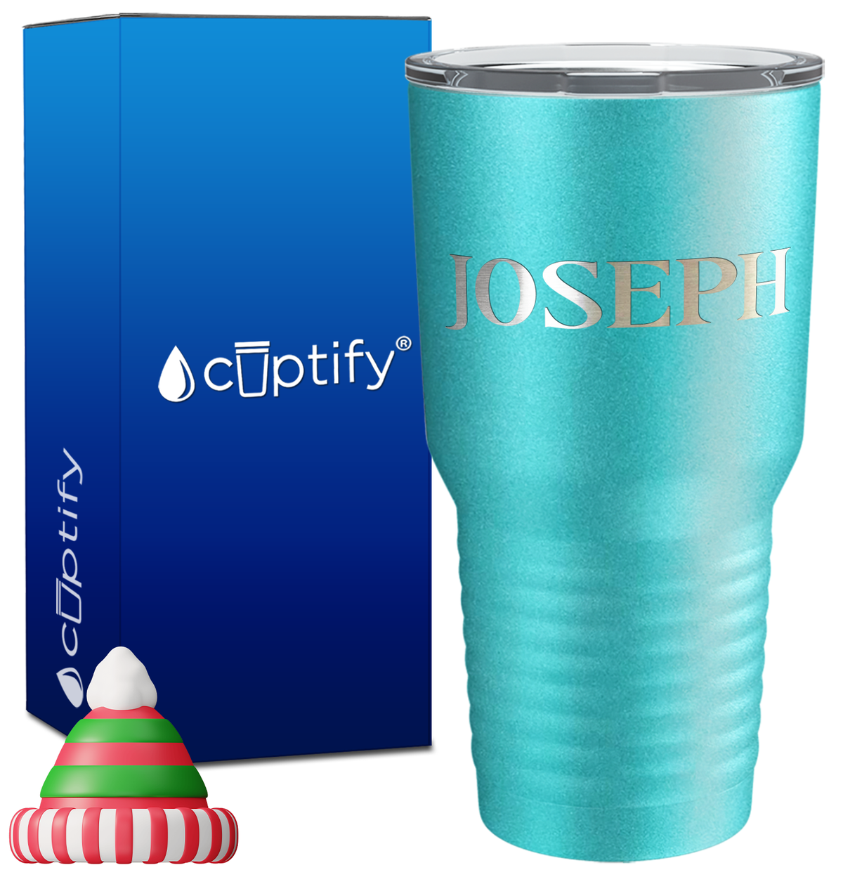 Personalized Merry Christmas Font on 30oz Tumbler