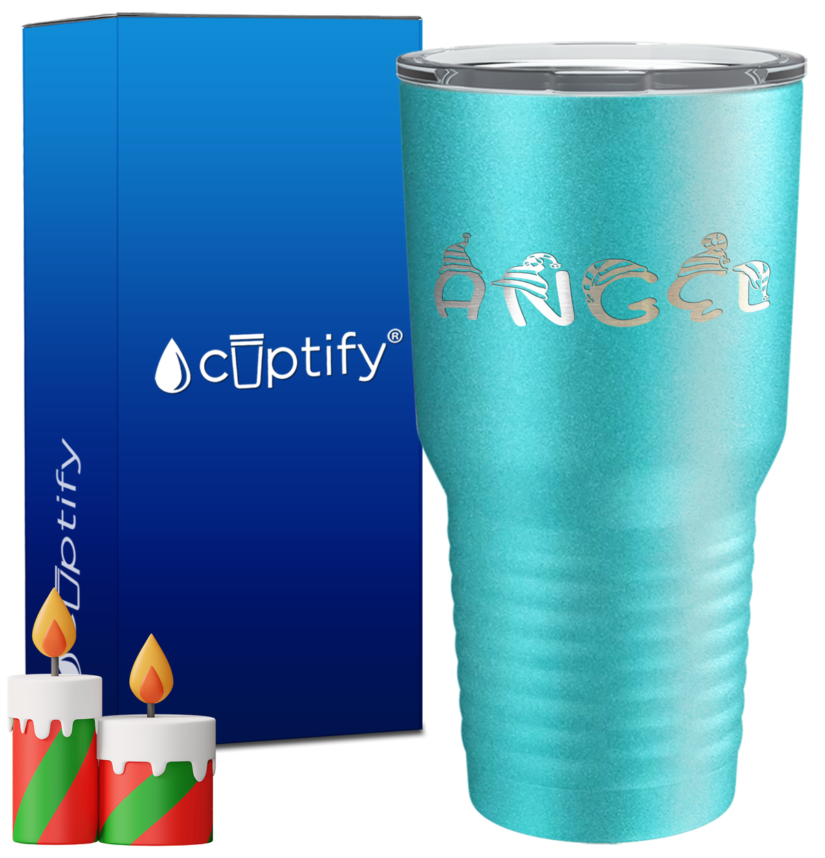 Personalized Elfen Christmas Font on 30oz Tumbler