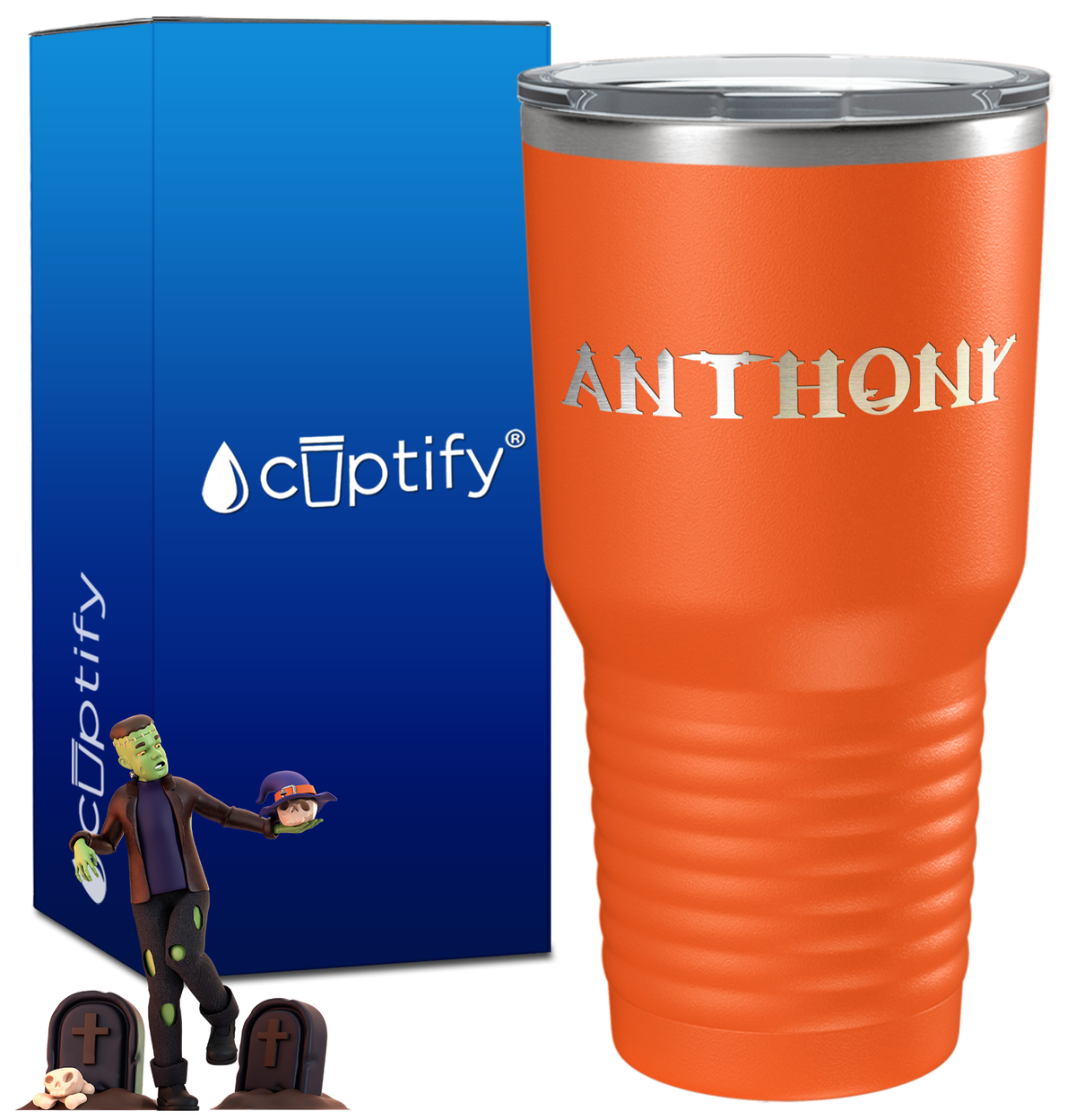 Personalized Creepy Halloween Font on 30oz Tumbler
