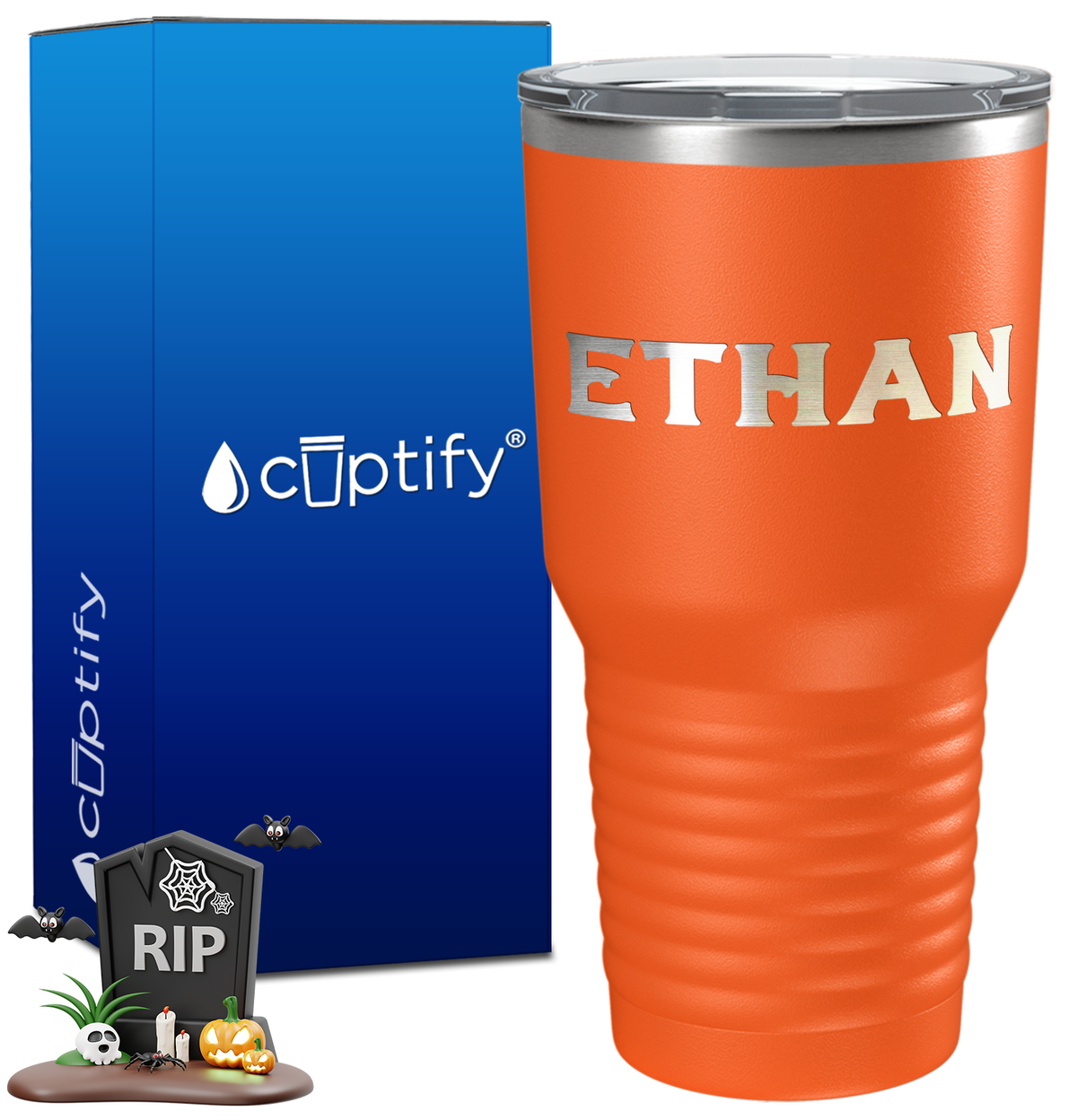 Personalized Grim Halloween Font on 30oz Tumbler