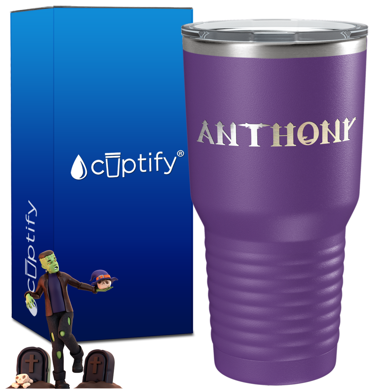 Personalized Creepy Halloween Font on 30oz Tumbler