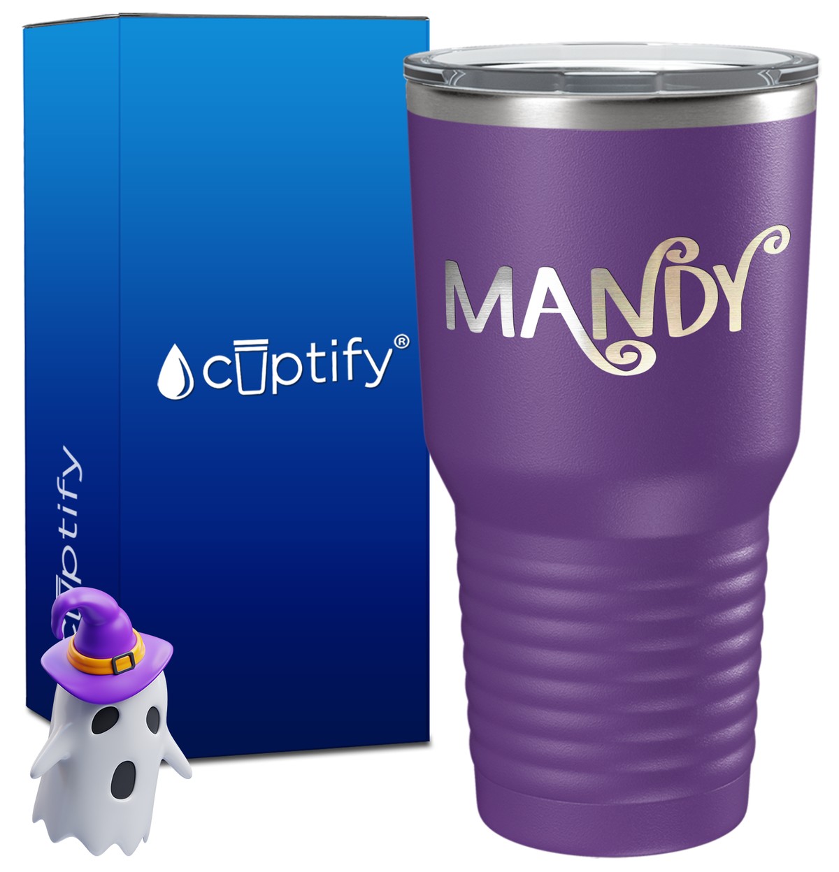 Personalized Curly Spooky Halloween Font on 30oz Tumbler