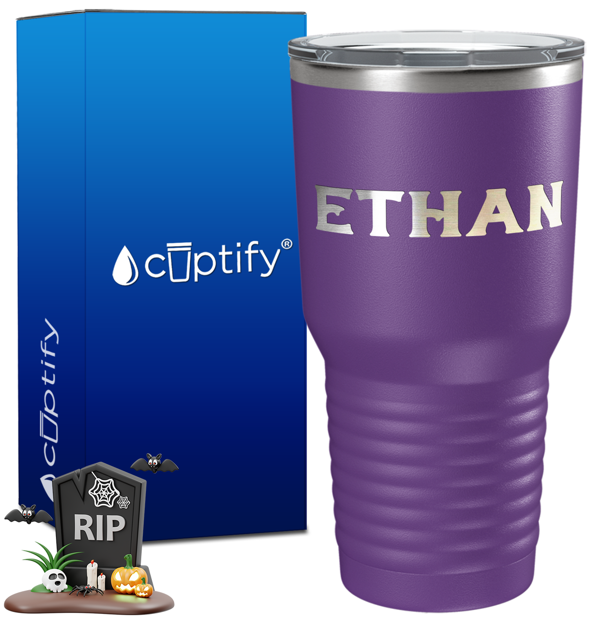 Personalized Grim Halloween Font on 30oz Tumbler