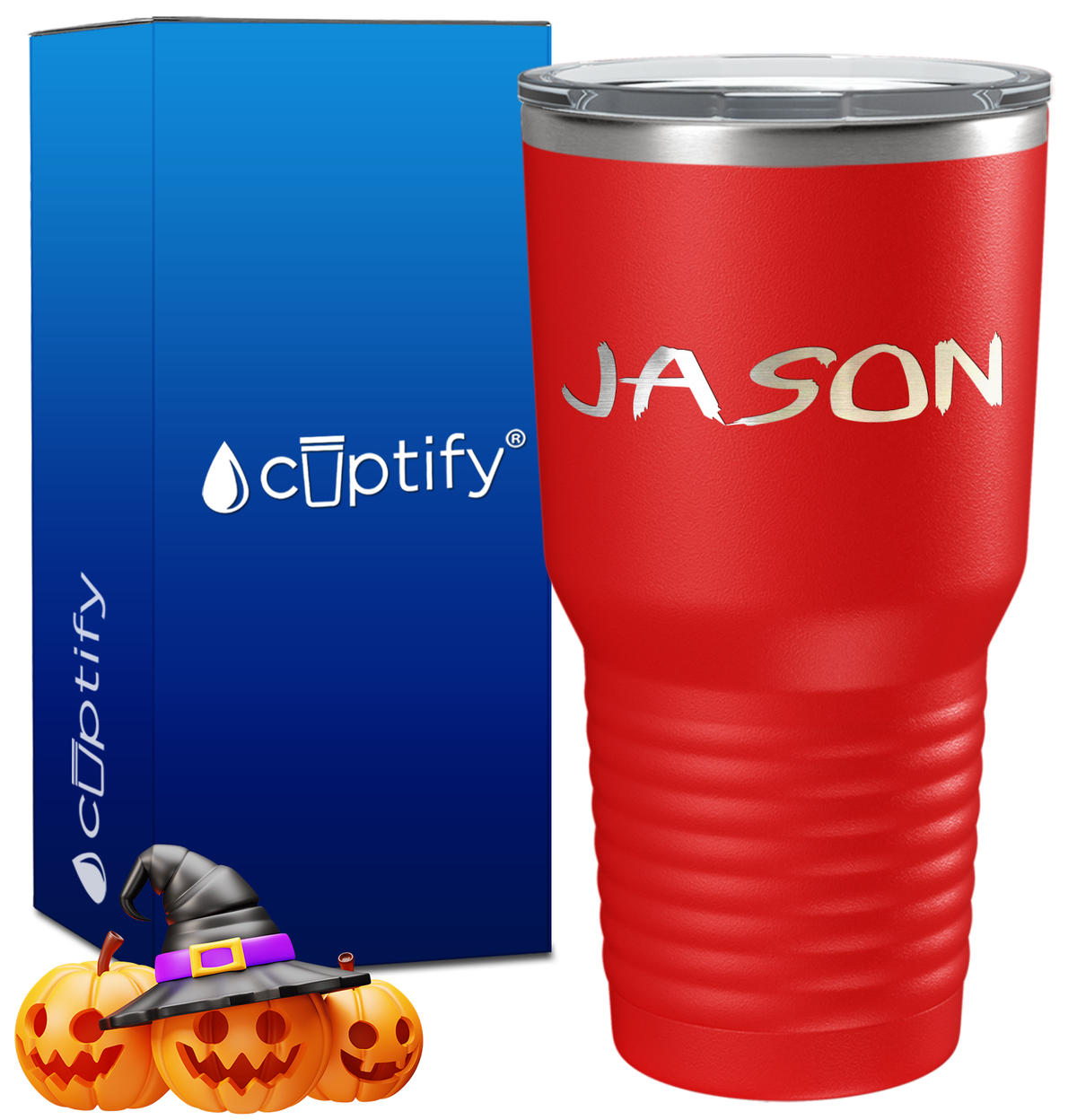 Personalized Scary Halloween Font on 30oz Tumbler
