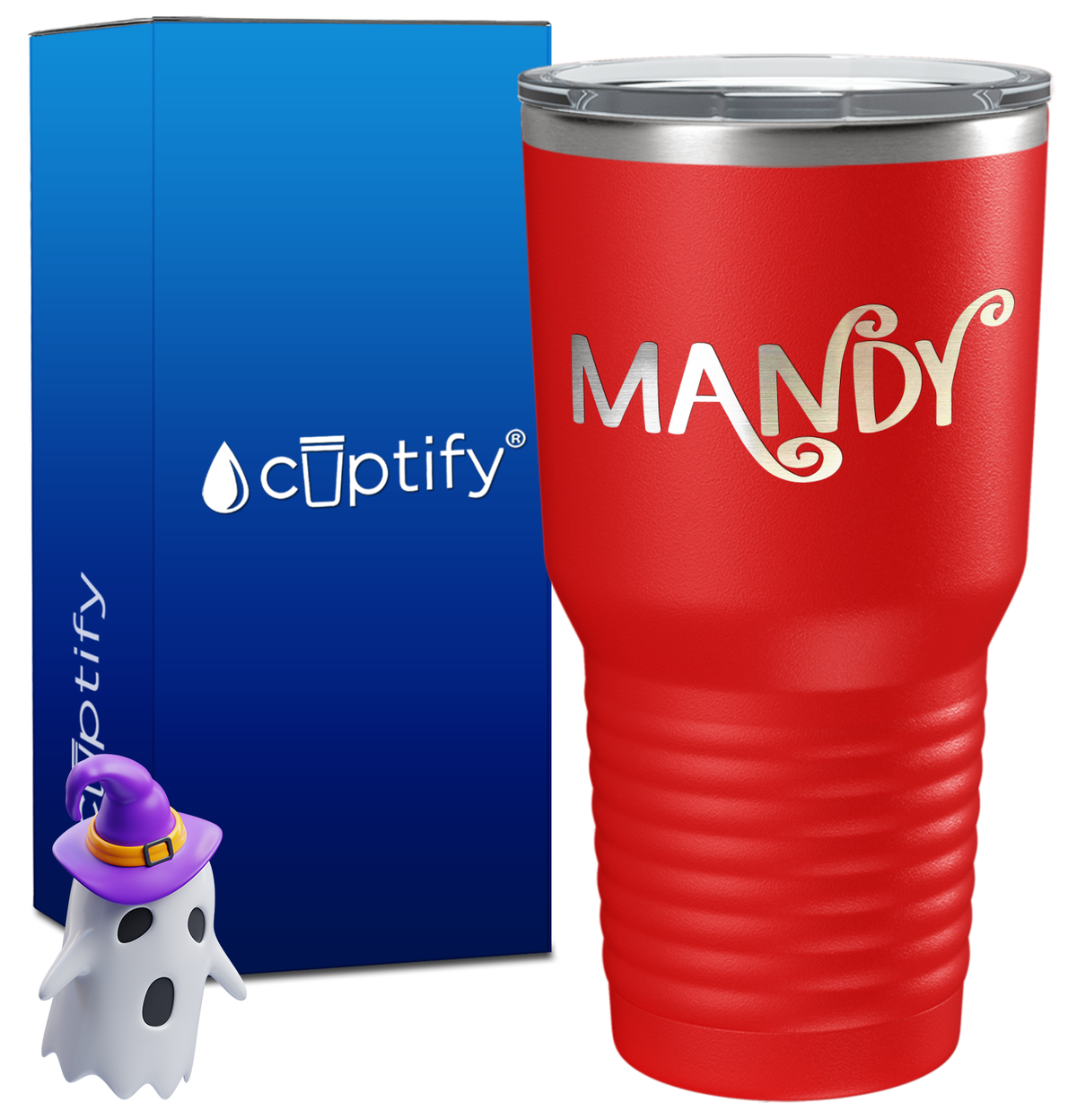 Personalized Curly Spooky Halloween Font on 30oz Tumbler