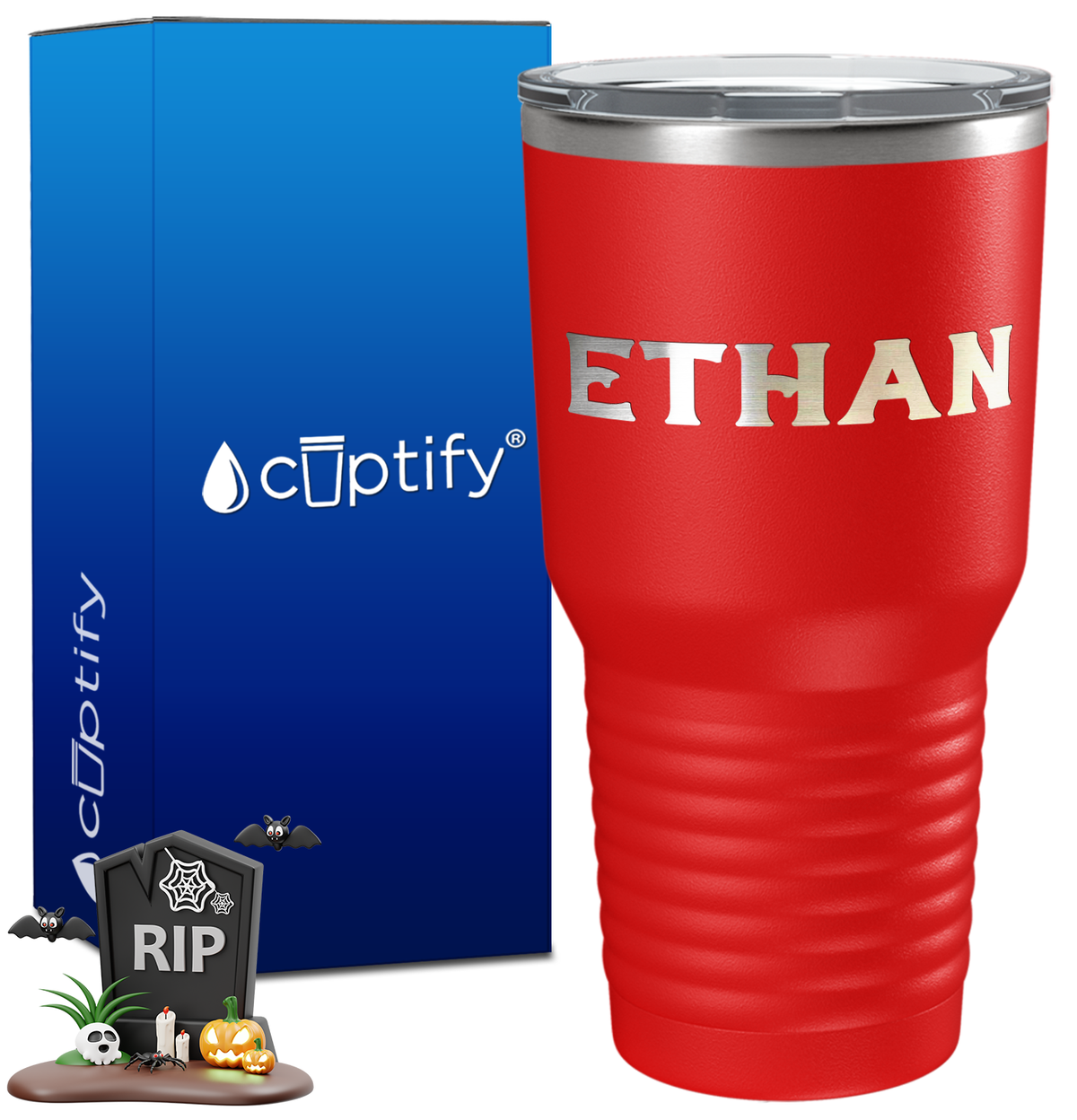 Personalized Grim Halloween Font on 30oz Tumbler