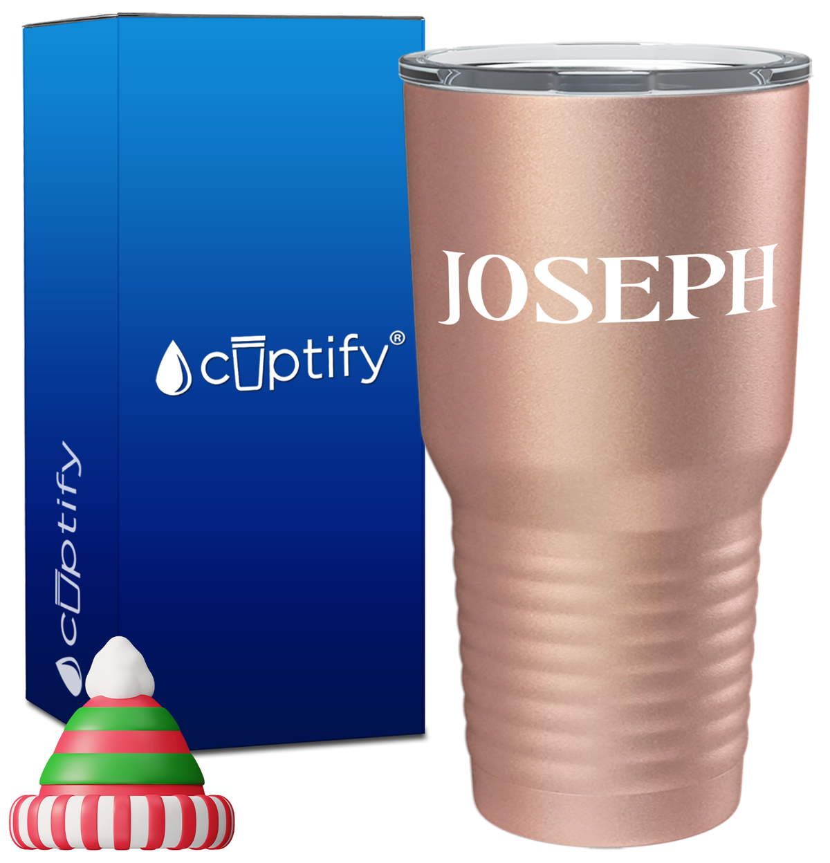 Personalized Merry Christmas Font on 30oz Tumbler