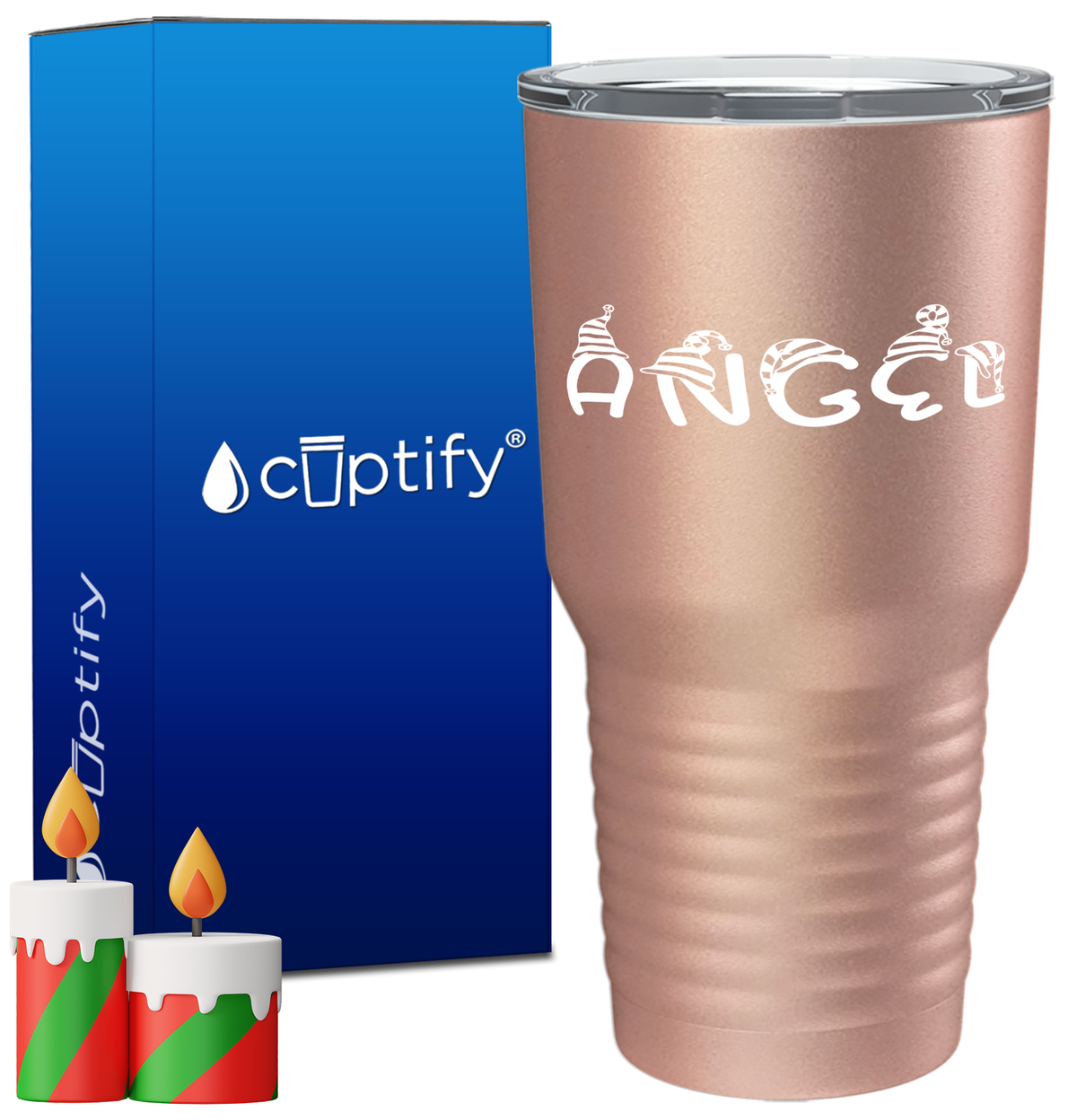 Personalized Elfen Christmas Font on 30oz Tumbler