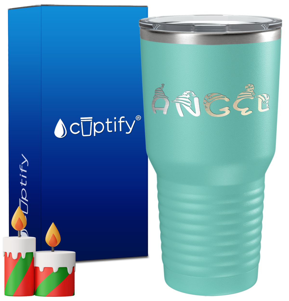 Personalized Elfen Christmas Font on 30oz Tumbler