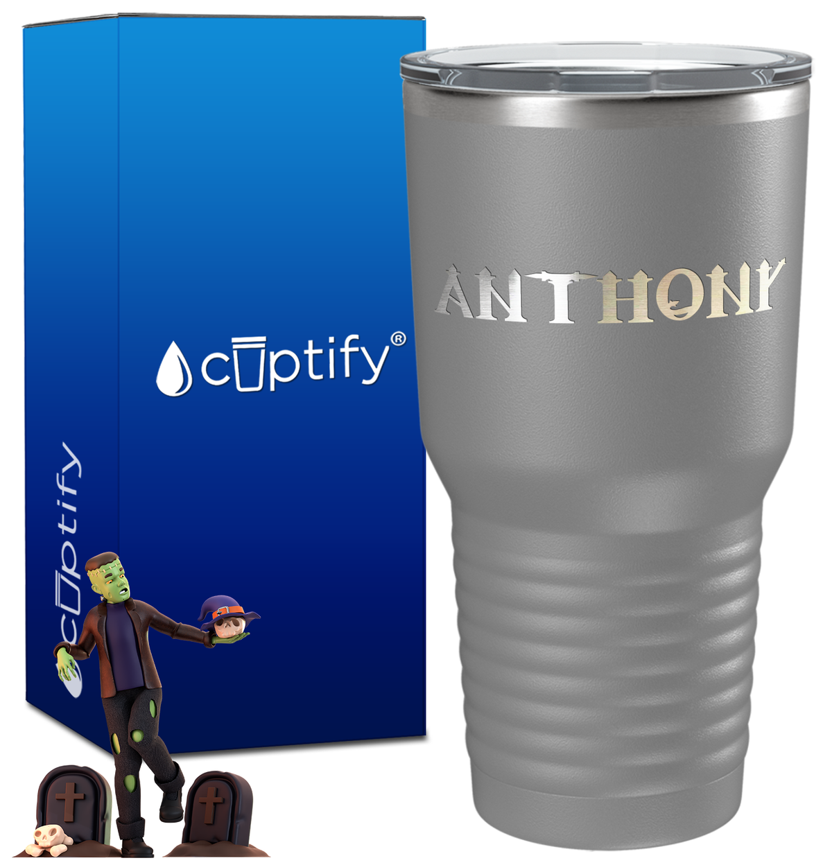 Personalized Creepy Halloween Font on 30oz Tumbler