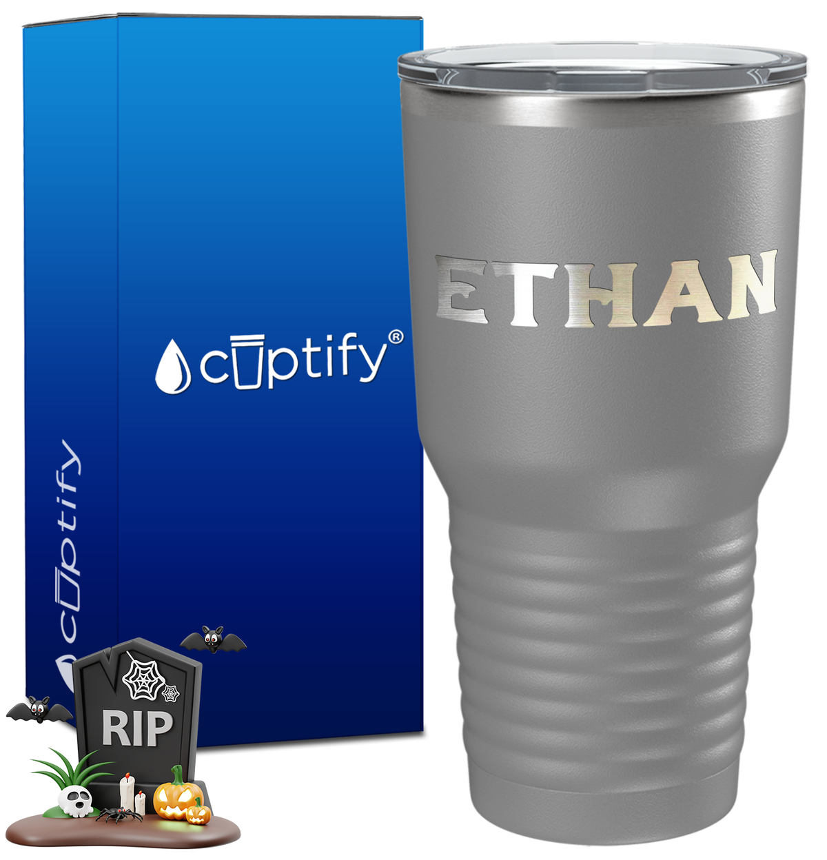 Personalized Grim Halloween Font on 30oz Tumbler