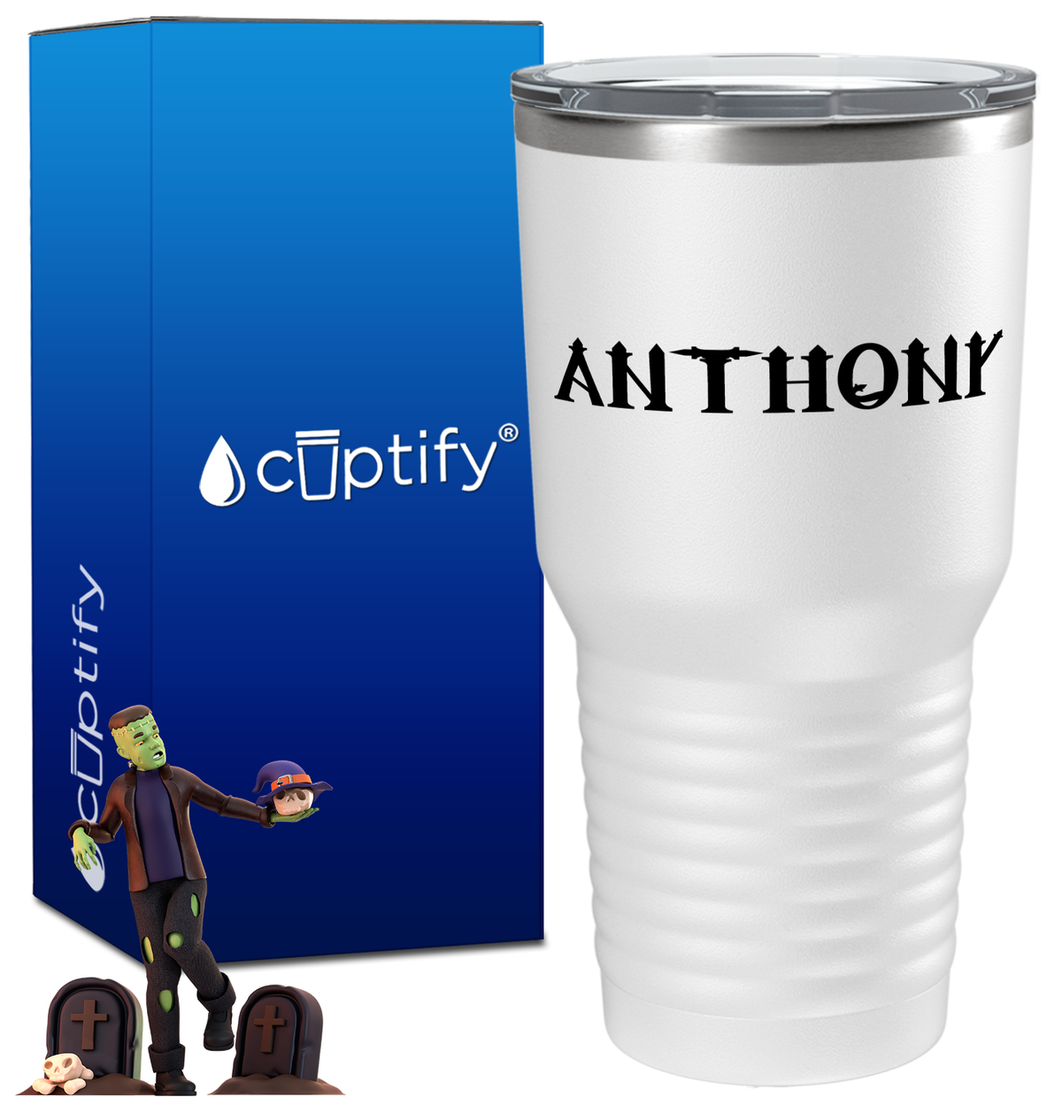 Personalized Creepy Halloween Font on 30oz Tumbler