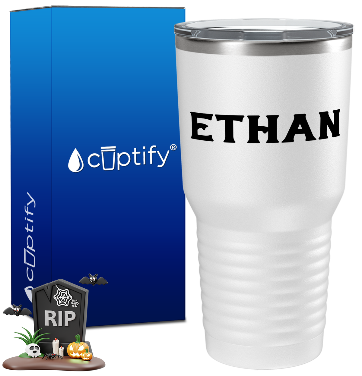 Personalized Grim Halloween Font on 30oz Tumbler