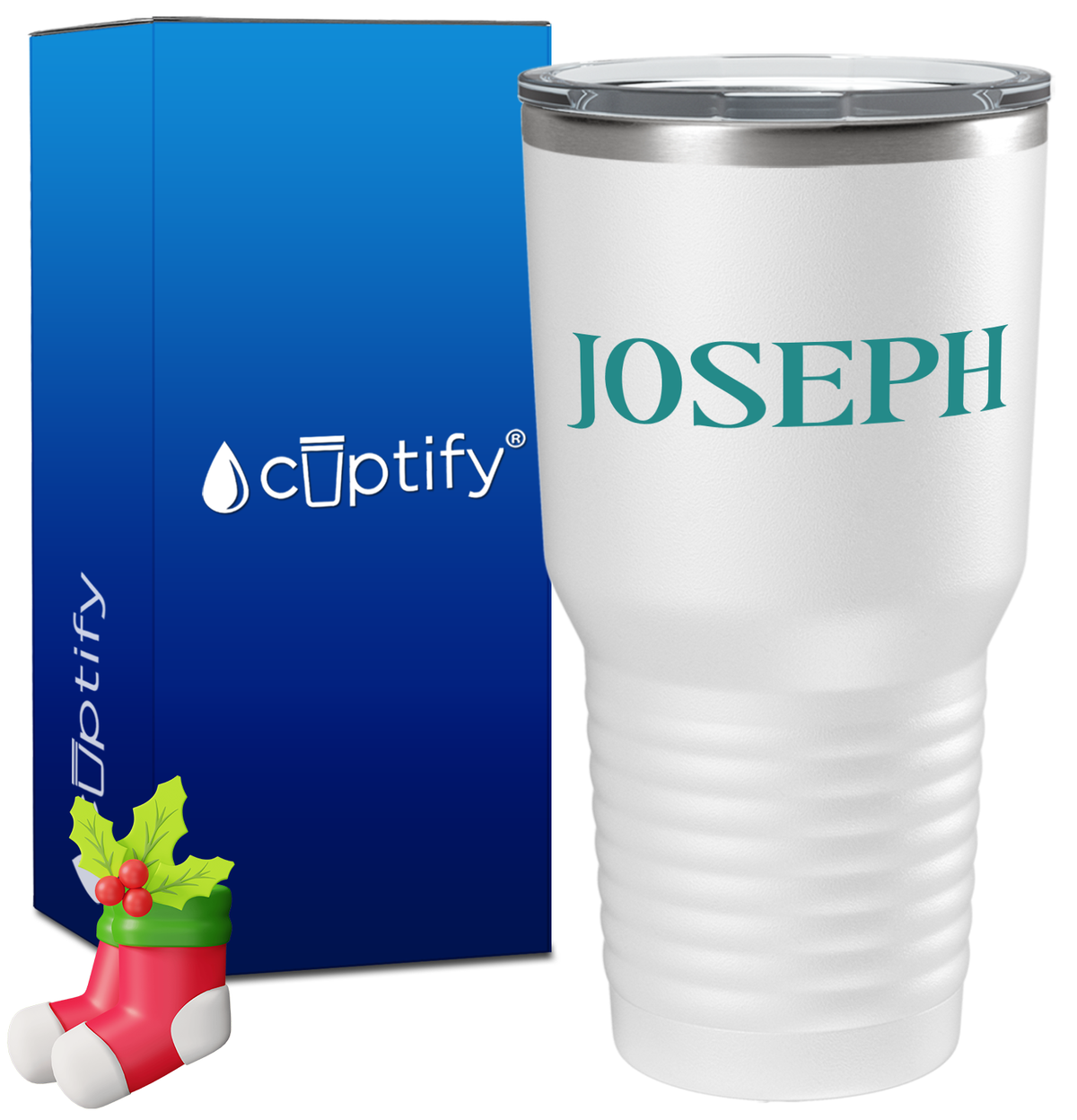 Personalized Merry Christmas Font on 30oz Tumbler