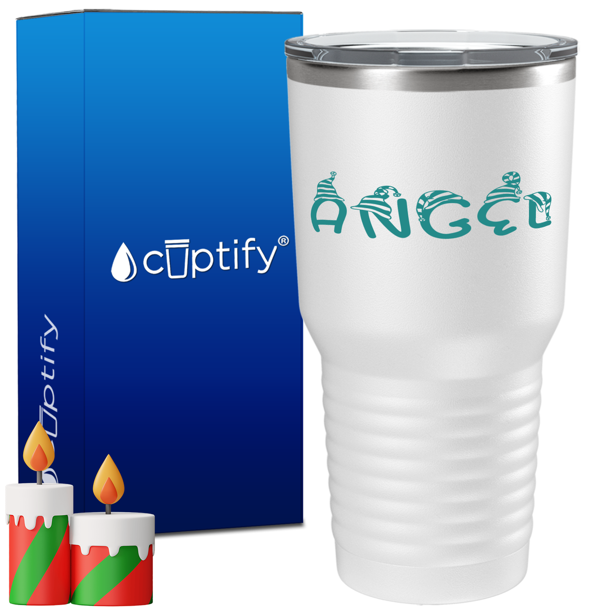 Personalized Elfen Christmas Font on 30oz Tumbler