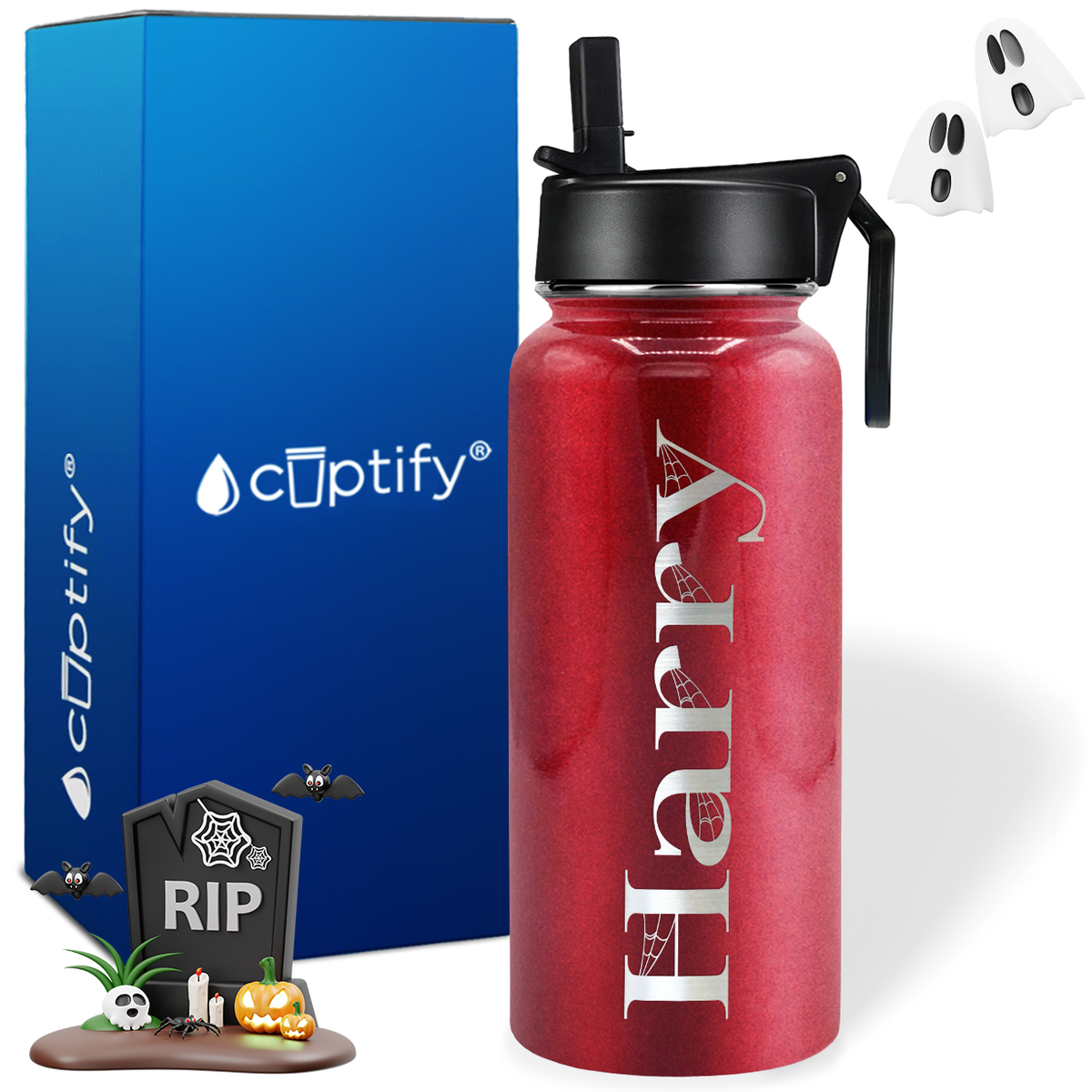 Personalized Wicked Halloween Font on 32oz Wide Mouth