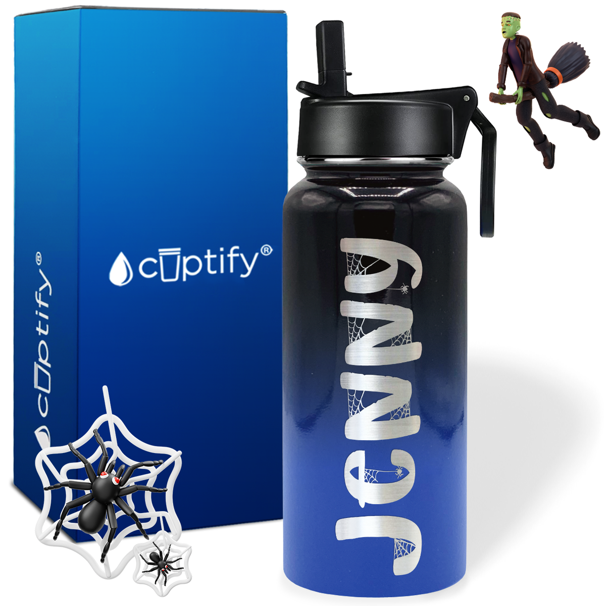 Personalized Spooky Halloween Font on 32oz Wide Mouth