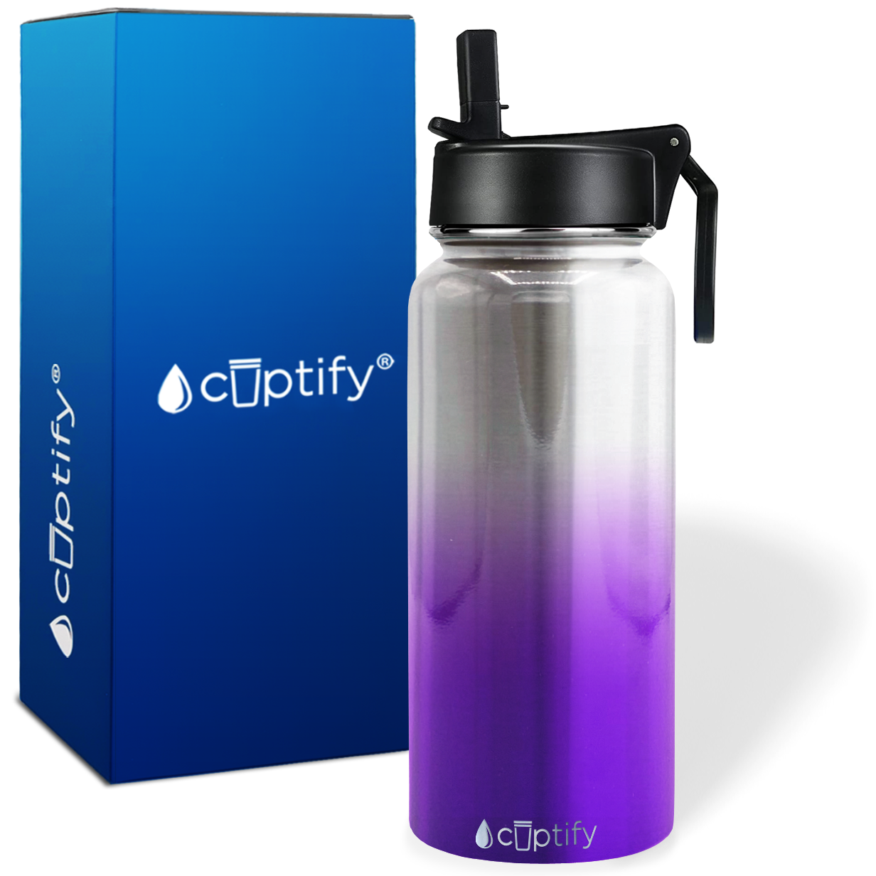 Purple Ombre Translucent 32oz Wide Mouth Water Bottle