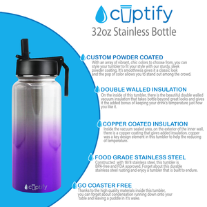 Purple Ombre Translucent 32oz Wide Mouth Water Bottle