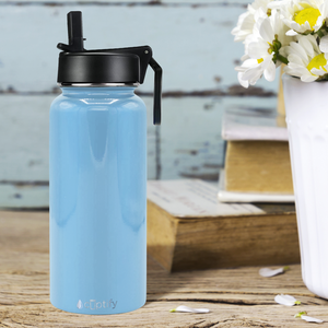 Pastel Blue Gloss 32oz Wide Mouth Water Bottle