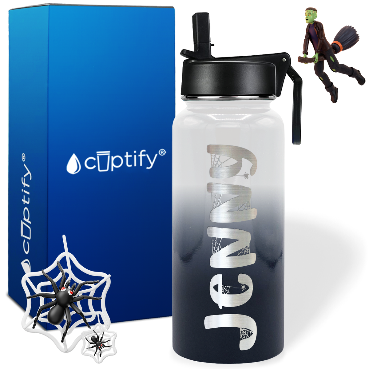 Personalized Spooky Halloween Font on 32oz Wide Mouth