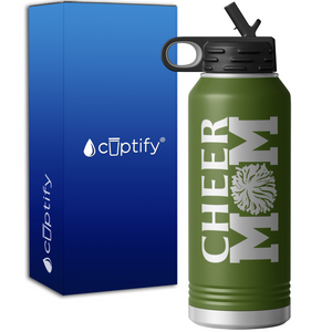 Cheer Mom Pom Pom 32oz Sport Water Bottle