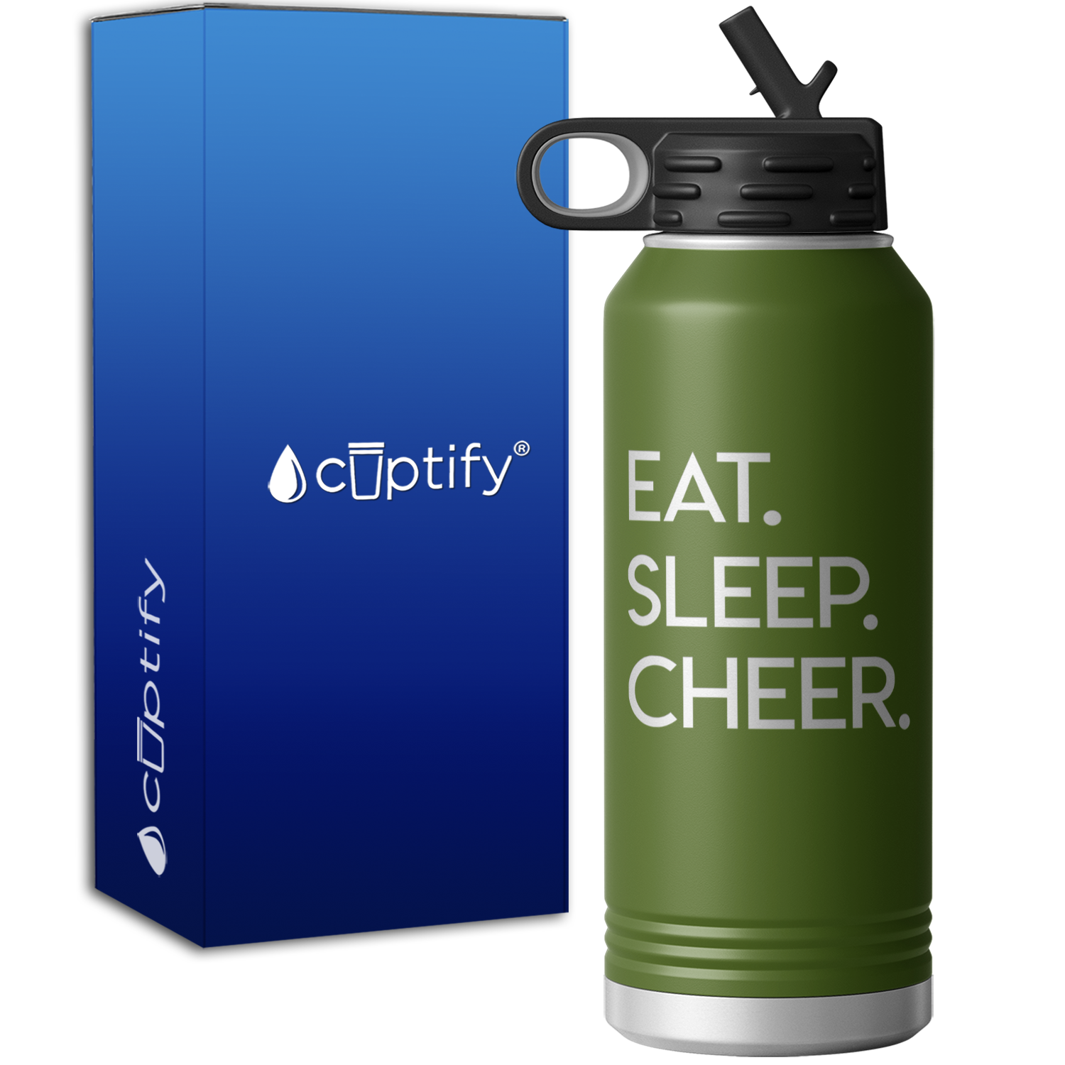 Eat Sleep Cheer 32oz Sport Water Bottle