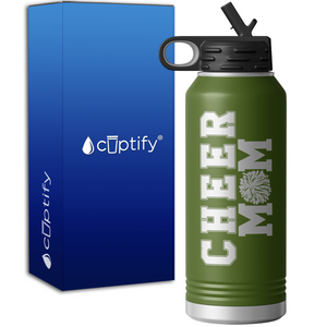 Cheer Mom Pom Poms 32oz Sport Water Bottle