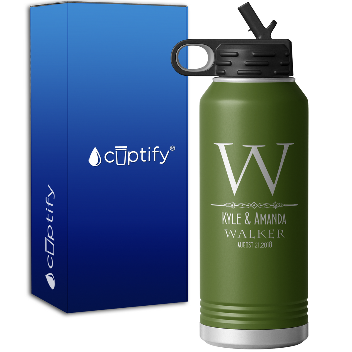 Personalized Classic Anniversary Monogram 32oz Sport Water Bottle