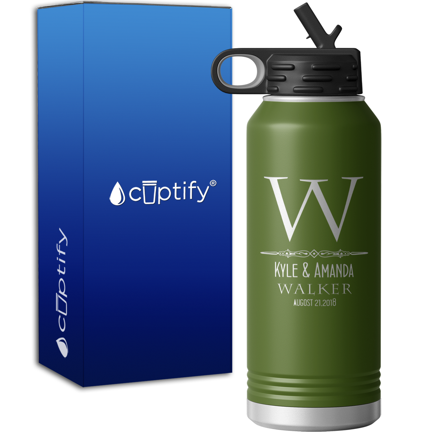 Personalized Classic Anniversary Monogram 32oz Sport Water Bottle