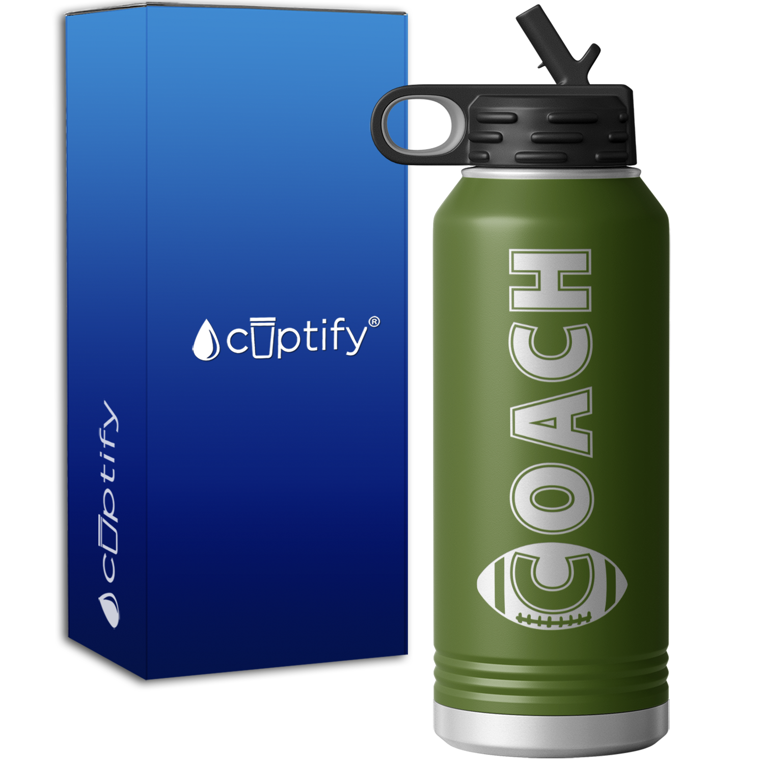Football Coach 32oz Sport Water Bottle