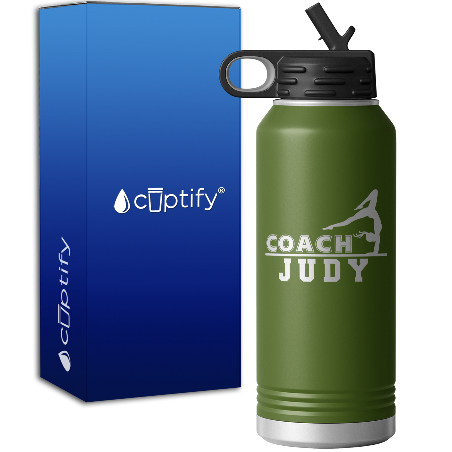 Personalized Gymnastics Coach 32oz Sport Water Bottle