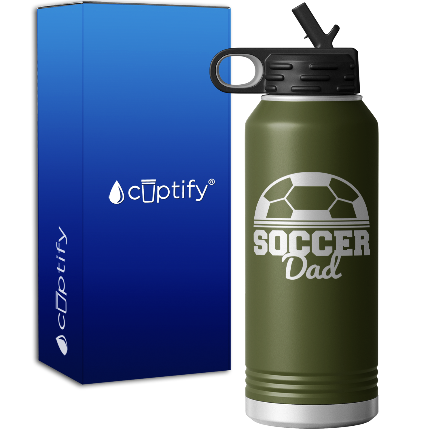 Soccer Dad Half Ball 32oz Sport Water Bottle