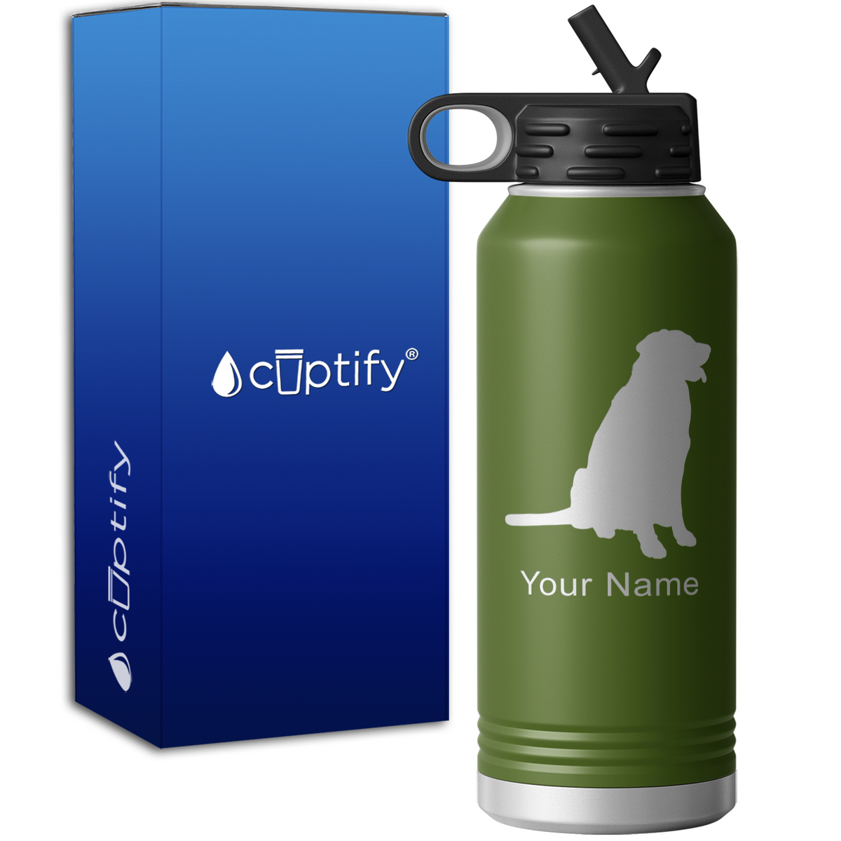 Golden Retriever Personalized 32oz Sport Water Bottle
