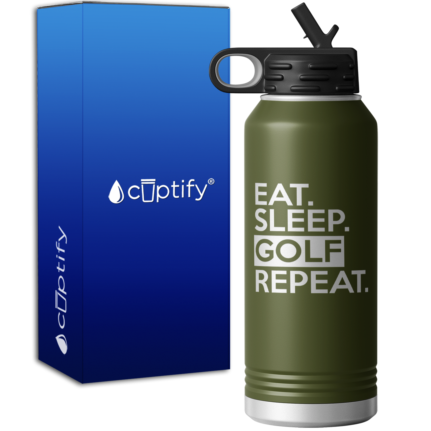 Eat Sleep Golf Repeat 32oz Sport Water Bottle