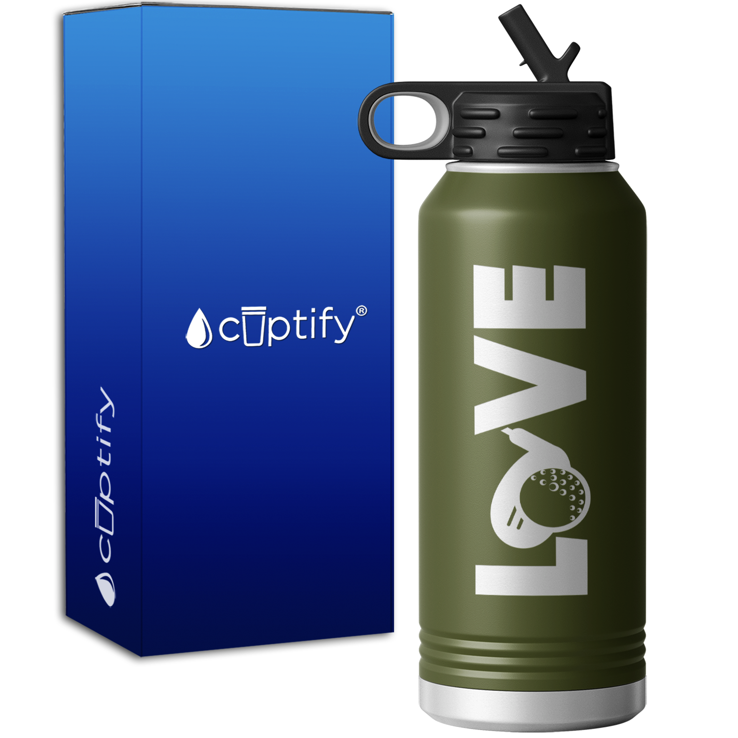 Golf Love 32oz Sport Water Bottle