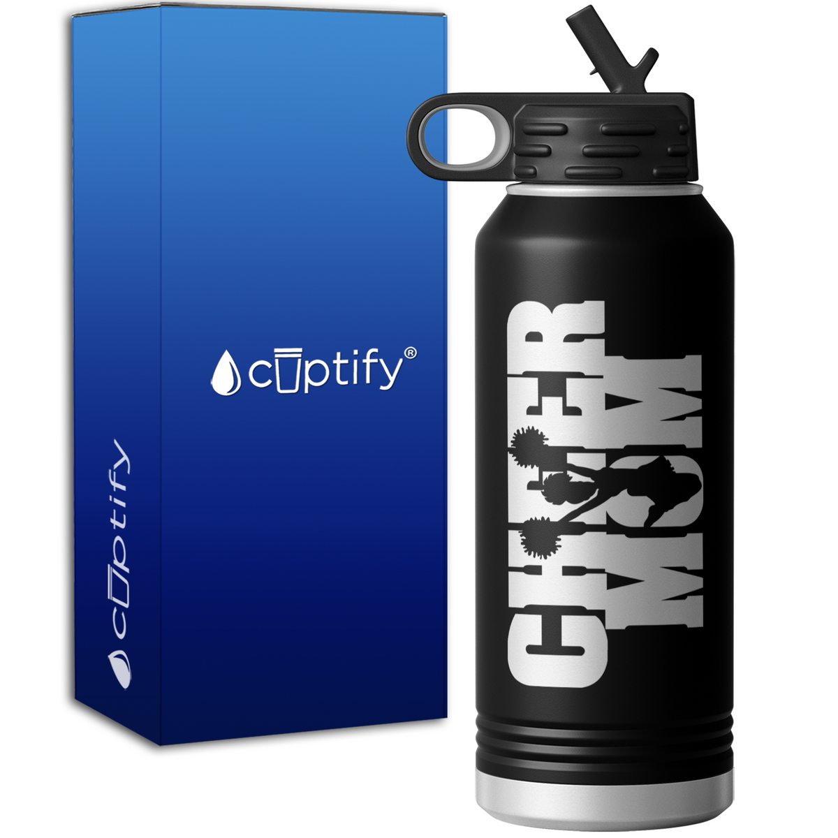 Cheer Mom 32oz Sport Water Bottle