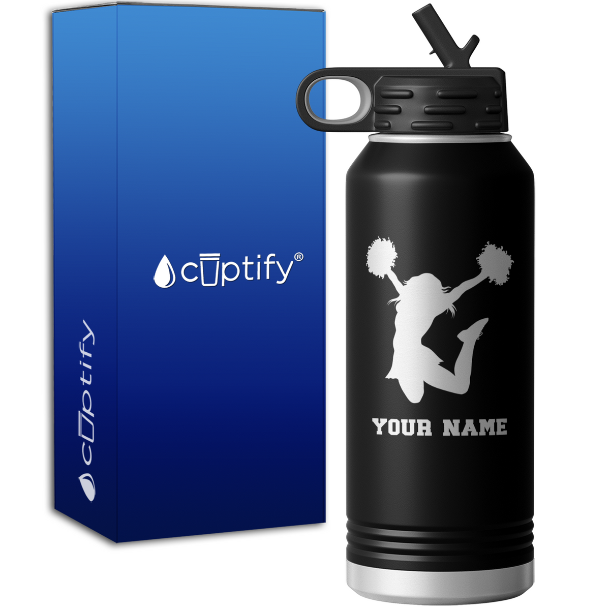 Personalized Cheerleader 32oz Sport Water Bottle