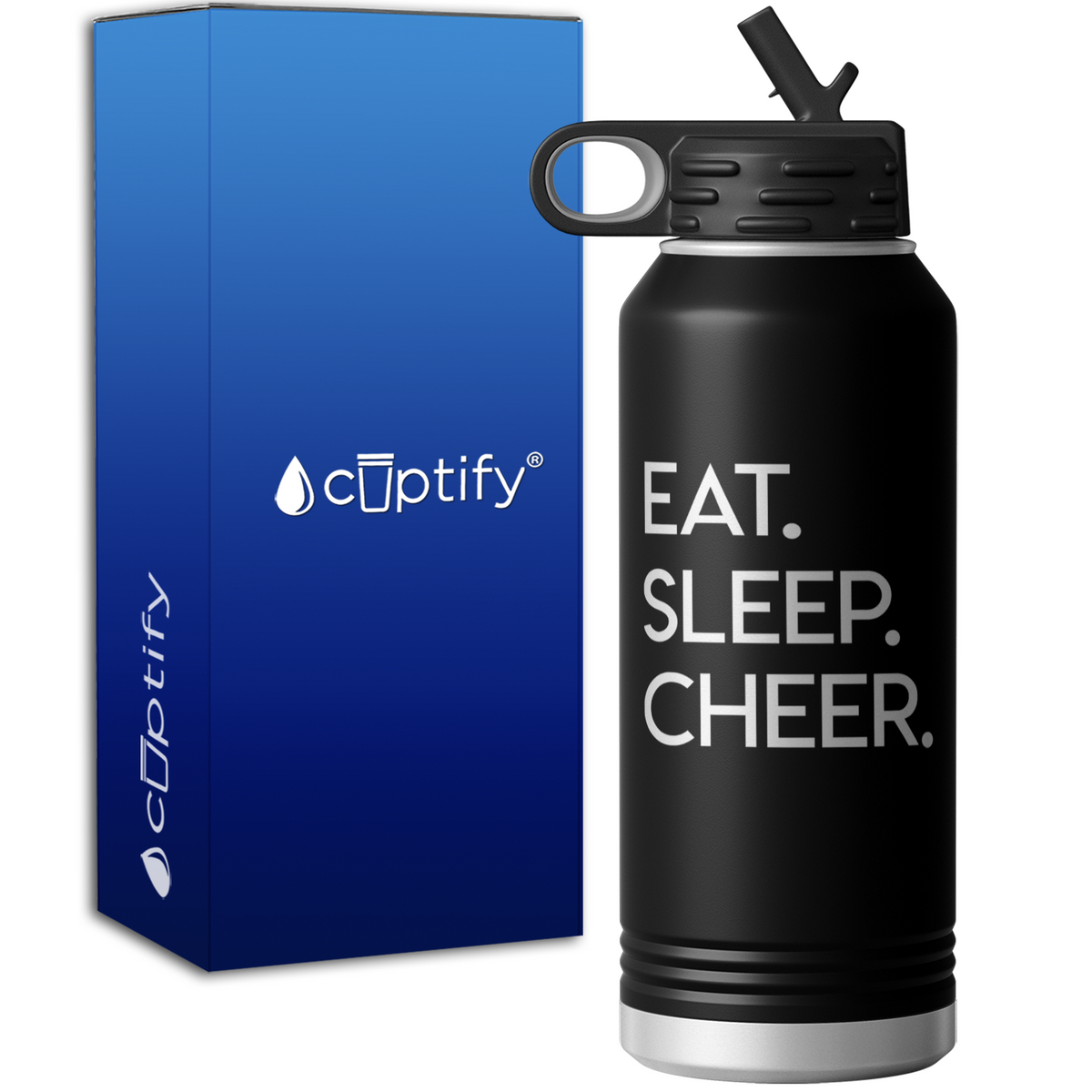 Eat Sleep Cheer 32oz Sport Water Bottle