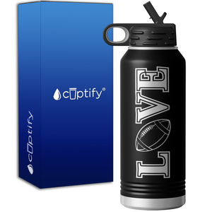 Football Love 32oz Sport Water Bottle