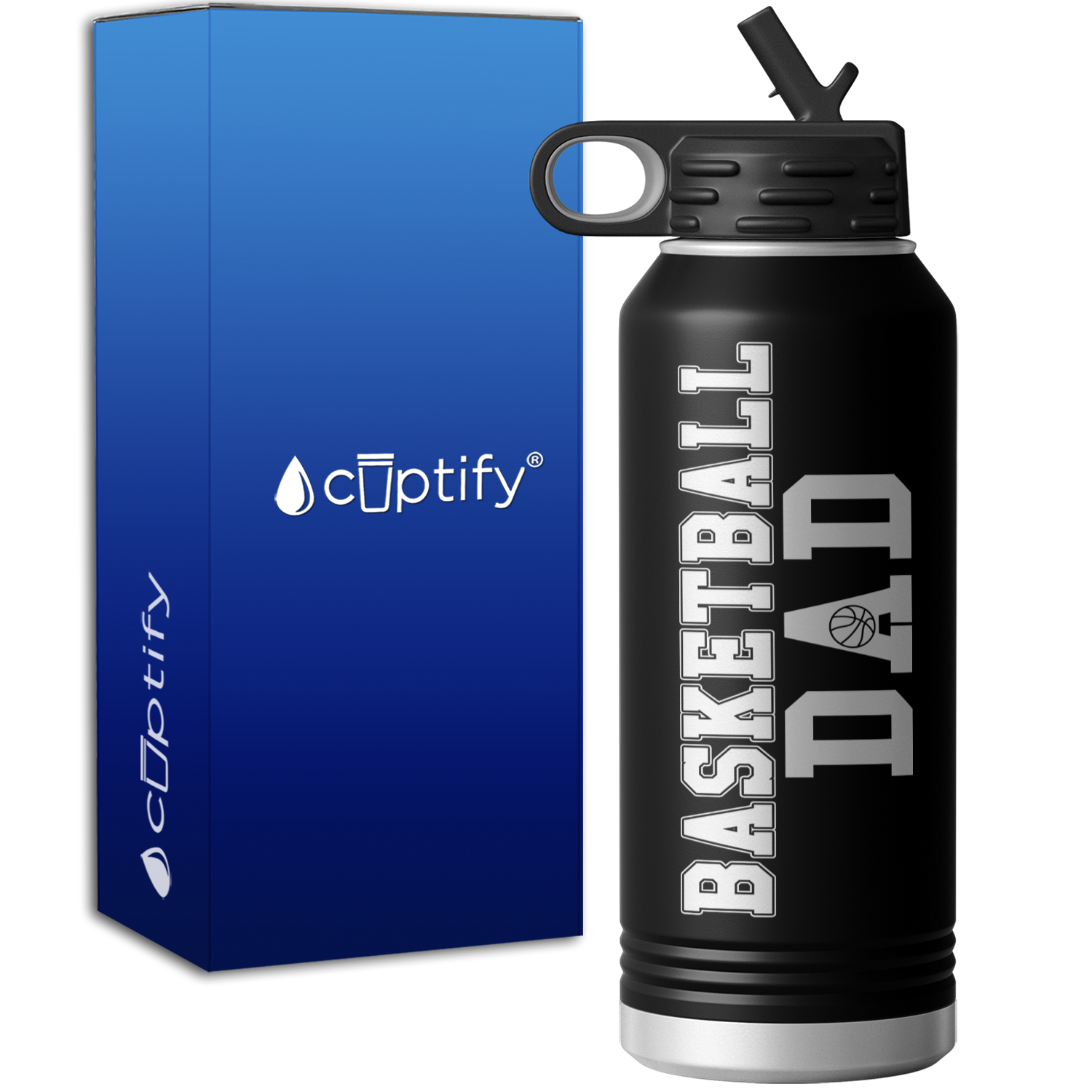 Basketball Dad Personalized 32oz Sport Water Bottle