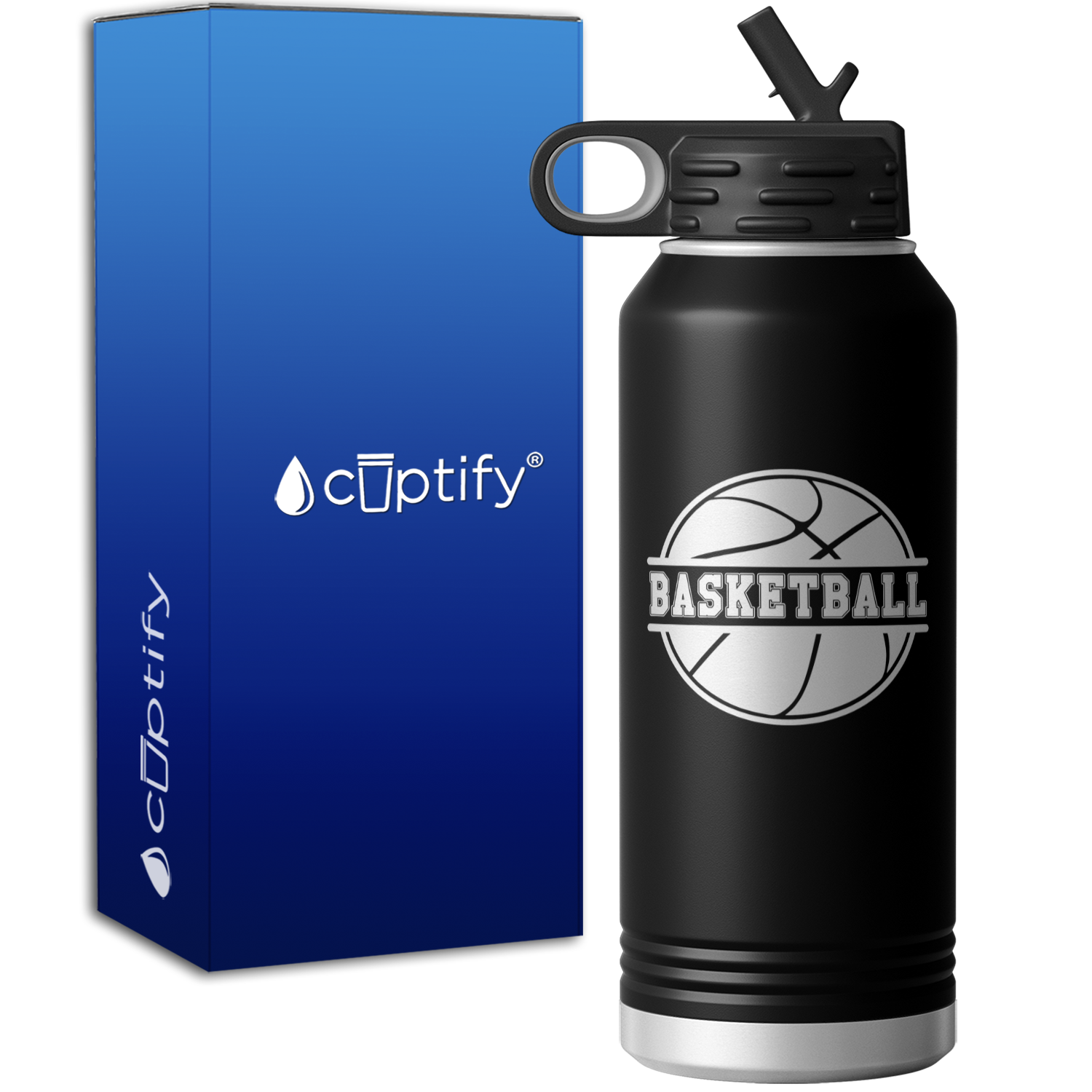 Basketball Split Personalized 32oz Sport Water Bottle