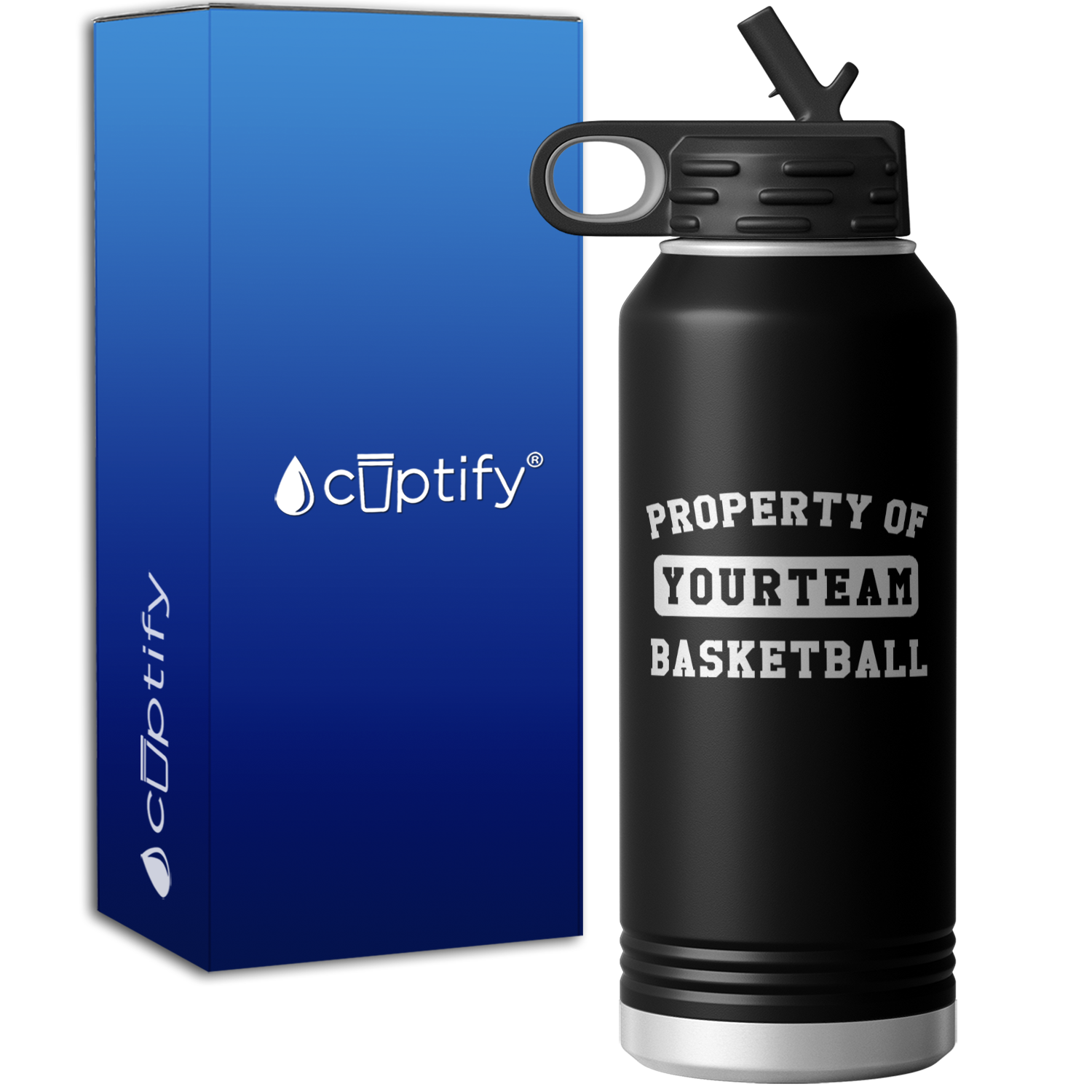 Property of of Basketball Team Personalized 32oz Sport Water Bottle