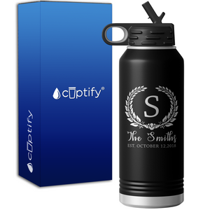 Personalized Crest Monogram Anniversary 32oz Sport Water Bottle