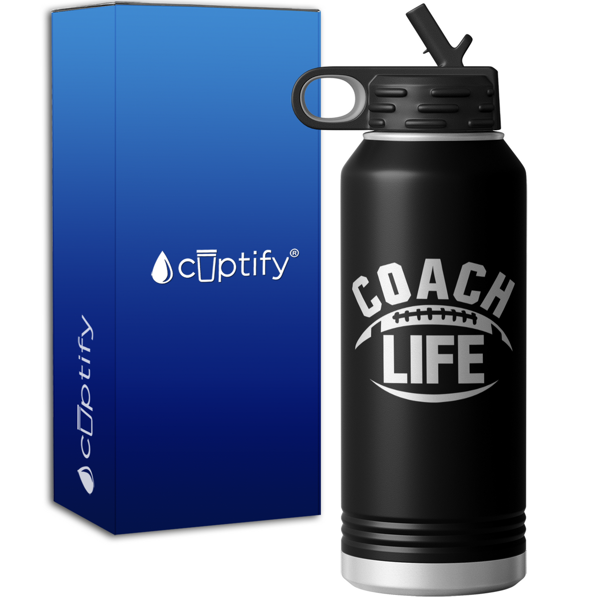 Football Coach Life 32oz Sport Water Bottle