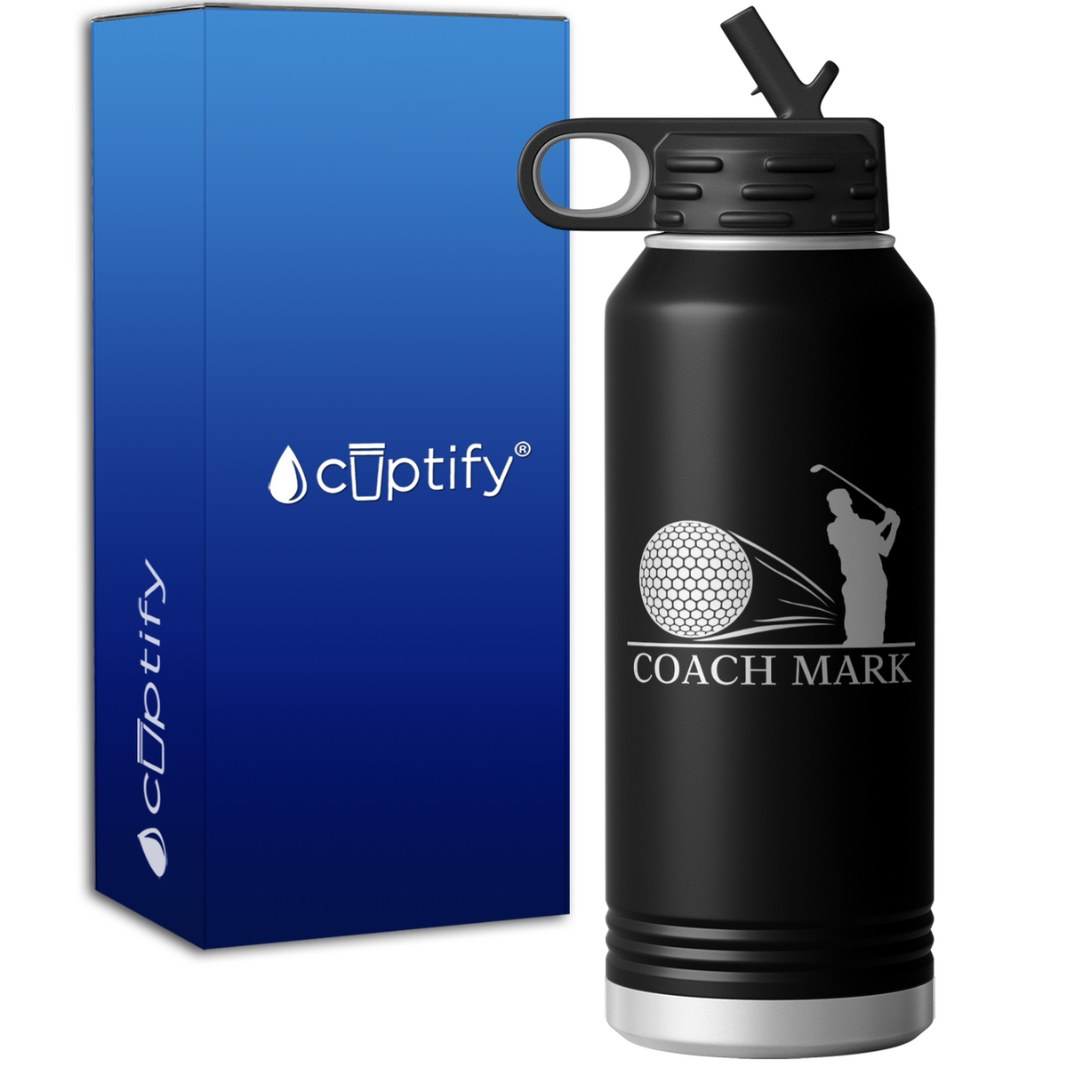 Personalized Golf Coach 32oz Sport Water Bottle