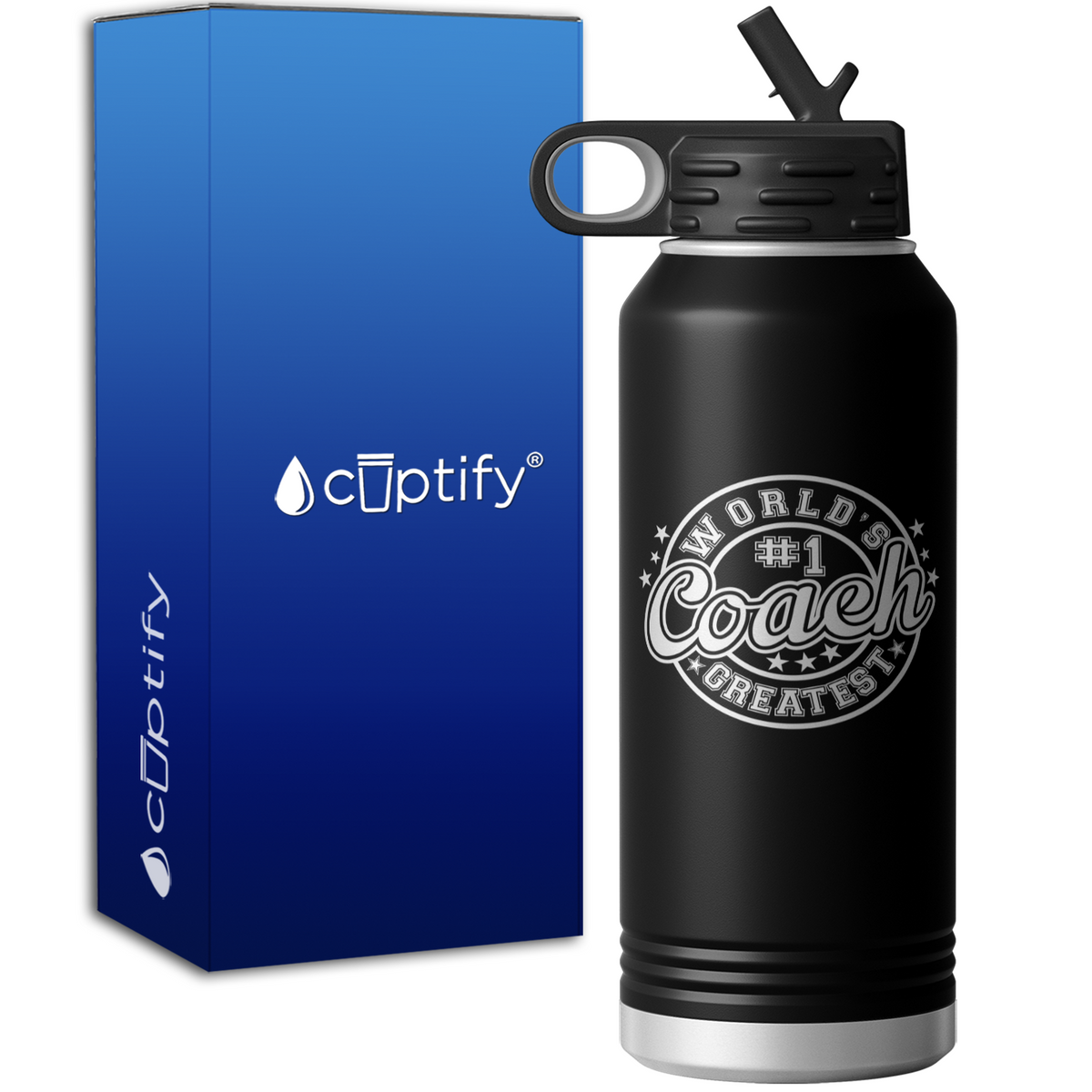 World's #1 Greatest Coach 32oz Sport Water Bottle