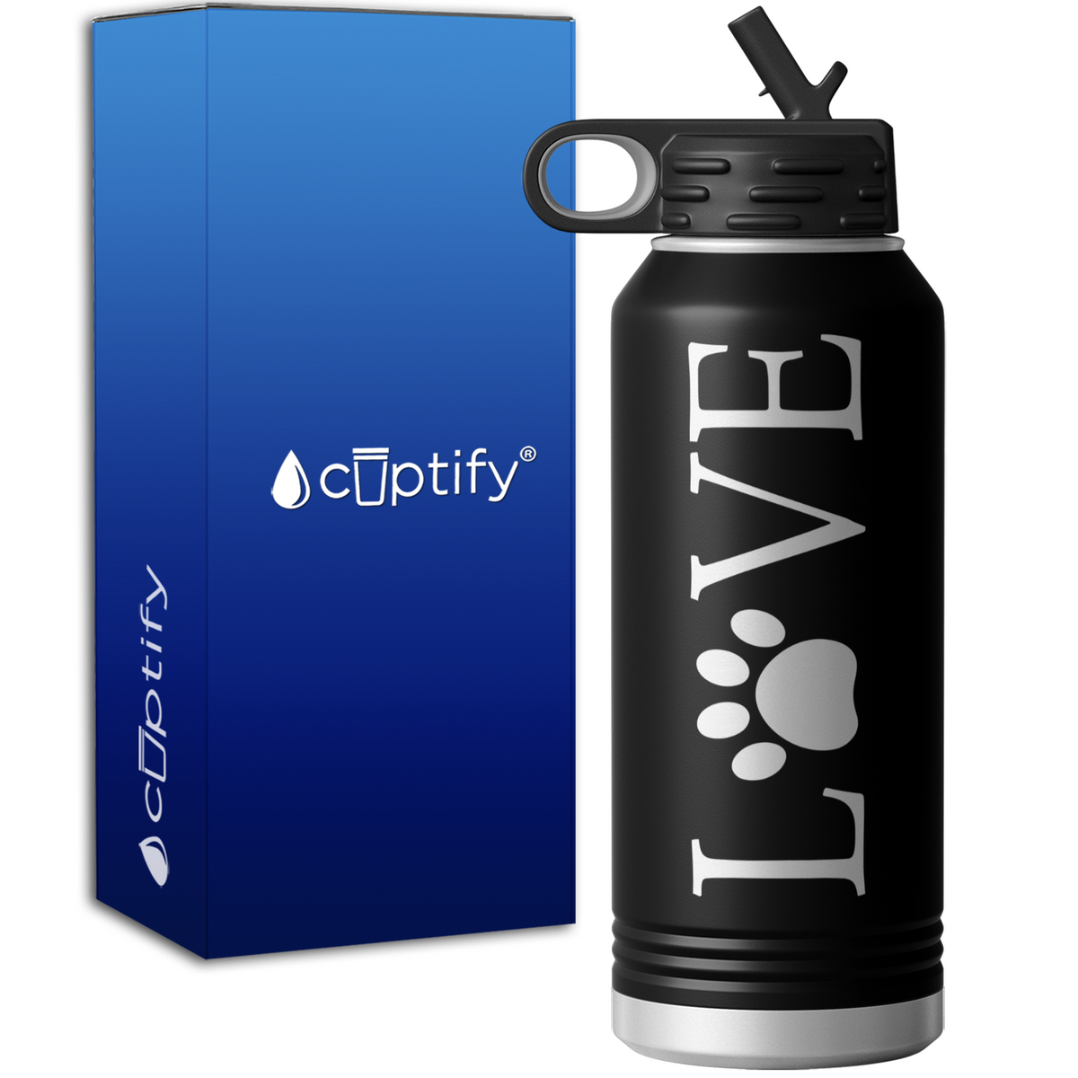 Love Dogs Paws 32oz Sport Water Bottle